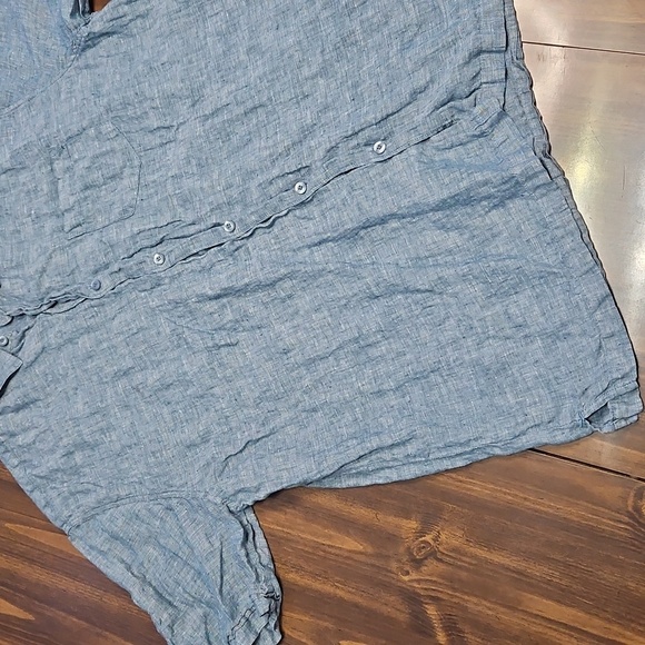 Cubavera Blue Casual Button Down Shirt - Picture 3 of 13